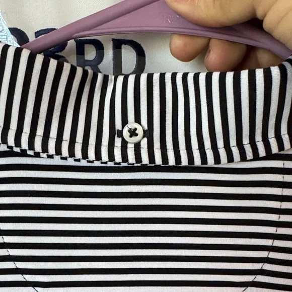 Daniel Cremieux Black and White Striped Polo Shirt - Picture 5 of 5